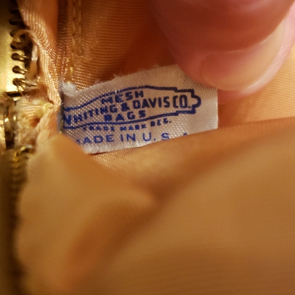 Vintage 1930's Whiting & Davis Gold Mesh Rhinestone Ruffle Evening Bag - Picture 13 of 13